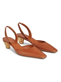 Alyssa 40MM Leather Slingback Pumps