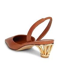 Alyssa 40MM Leather Slingback Pumps