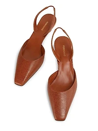 Alyssa 40MM Leather Slingback Pumps