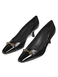Bria 60MM Patent Leather Cap-Toe Pumps
