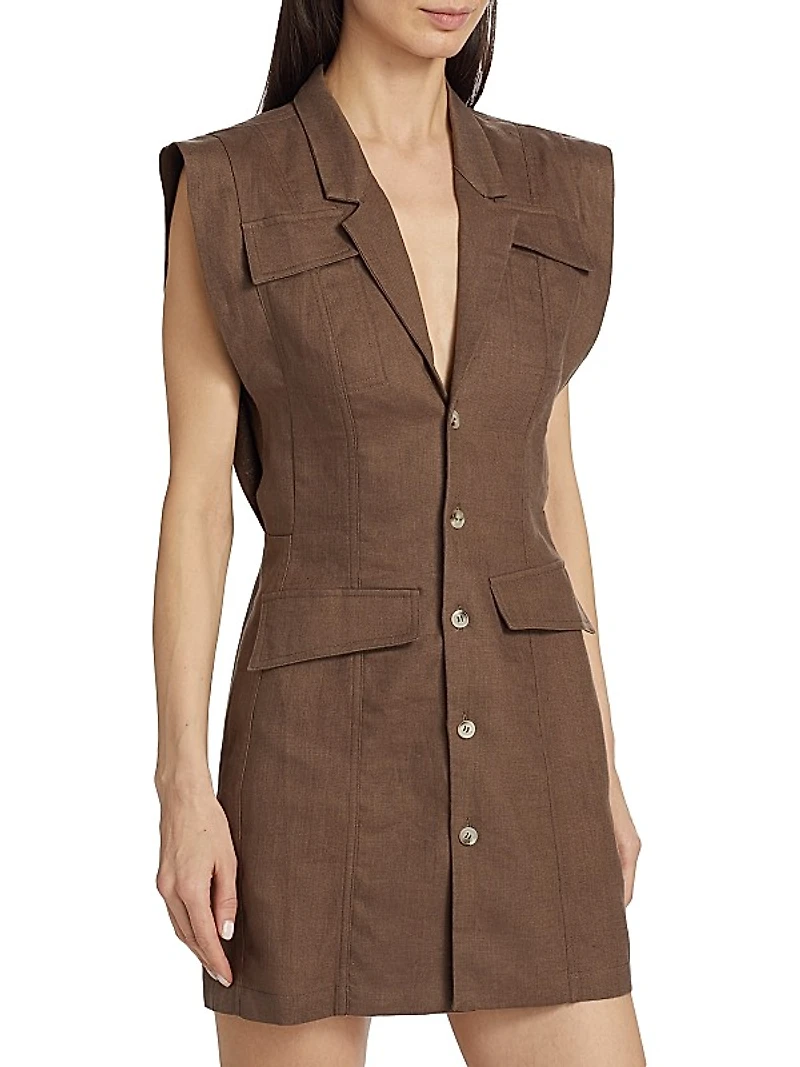 Becca Sleeveless Linen Minidress