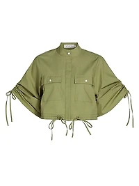 Eva Cotton Drawstring Crop Top