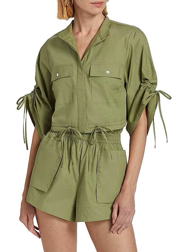 Eva Cotton Drawstring Crop Top