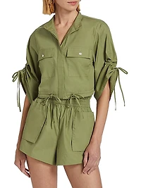 Eva Cotton Drawstring Crop Top