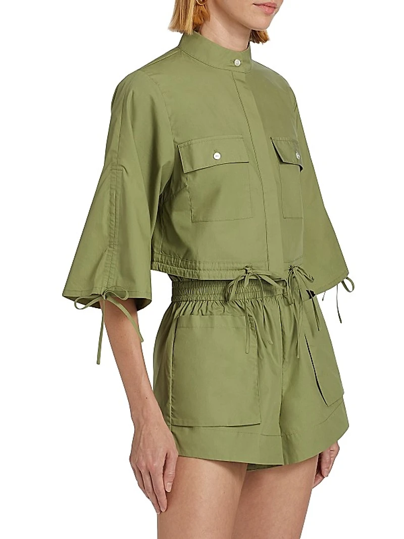 Eva Cotton Drawstring Crop Top