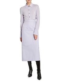 Gabardine Pocket Midi Skirt