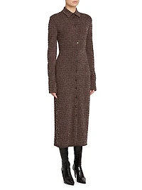 Jersey Dot Print Midi Shirtdress