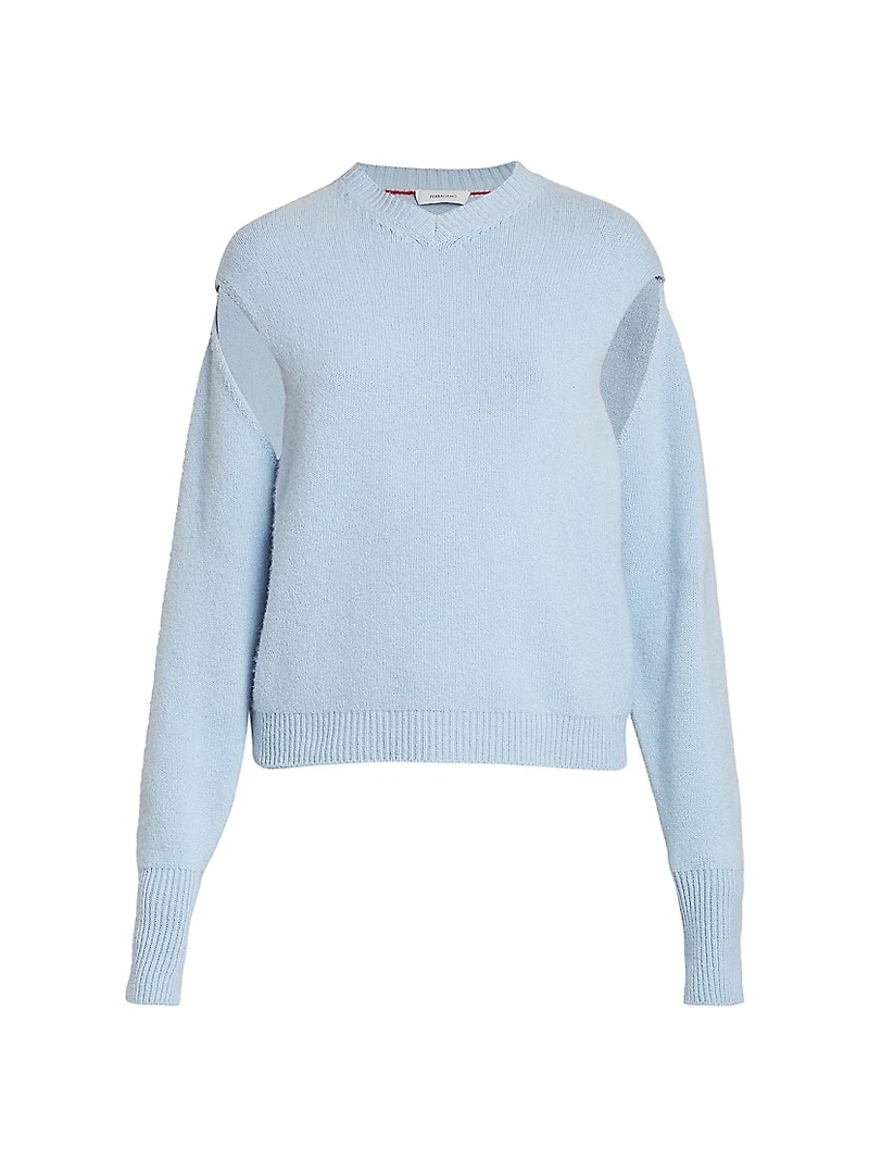 Brushed Cashmere Cut-Out Sweater