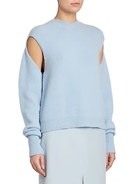 Brushed Cashmere Cut-Out Sweater