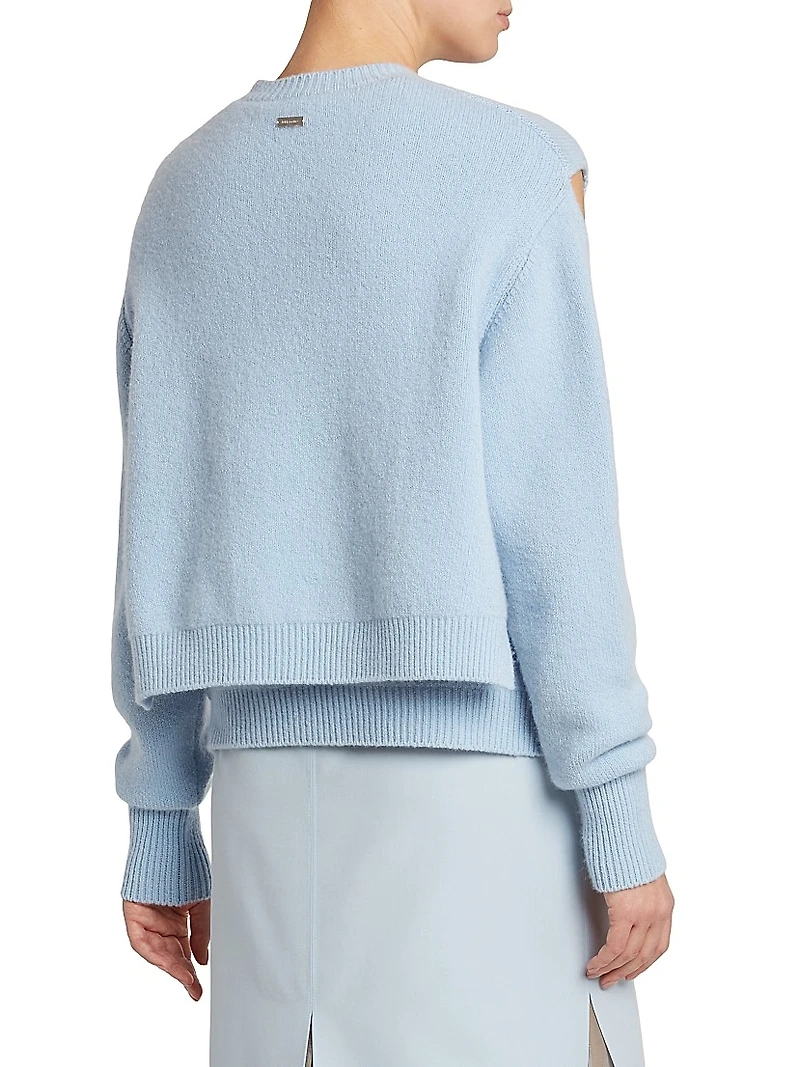 Brushed Cashmere Cut-Out Sweater