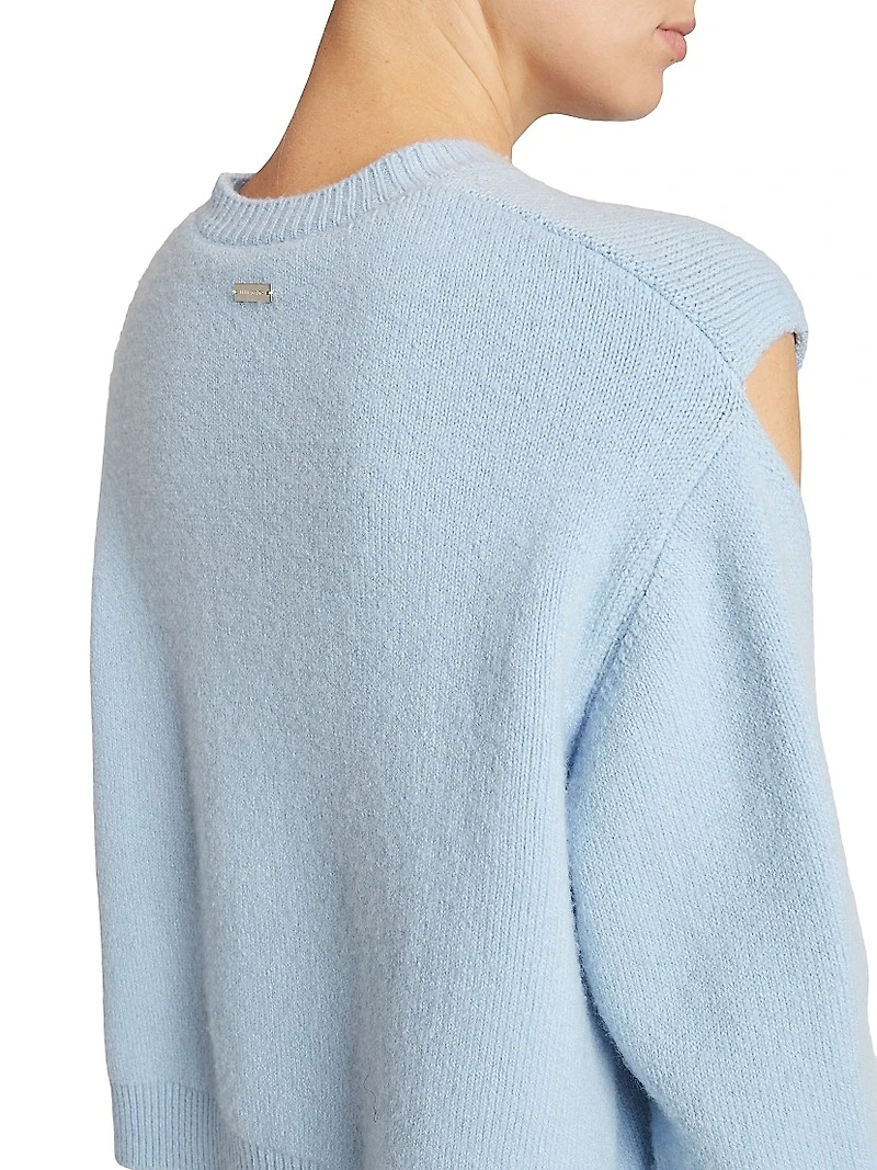 Brushed Cashmere Cut-Out Sweater