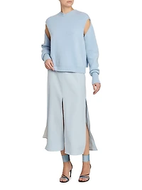 Brushed Cashmere Cut-Out Sweater