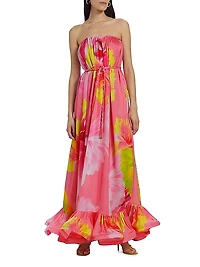 Strapless Floral Maxi Dress
