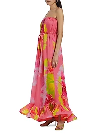 Strapless Floral Maxi Dress