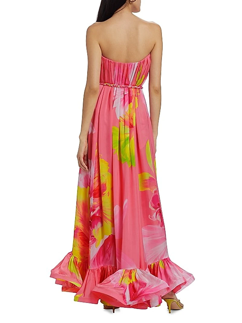 Strapless Floral Maxi Dress