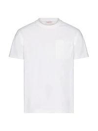 Cotton T-Shirt With Topstitched V Detail