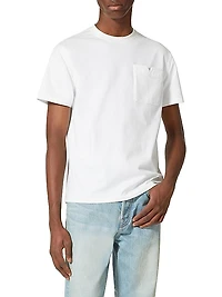 Cotton T-Shirt With Topstitched V Detail