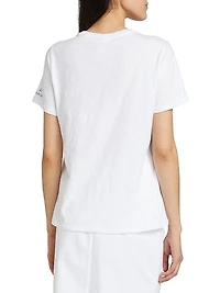 Bonjour Smiling Heat Graphic Cotton T-Shirt