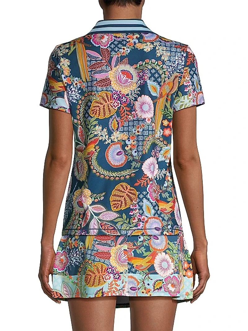 Wild Bird Floral Polo Shirt