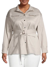 Plus Belted Safari Jacket