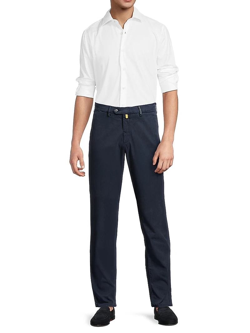 Flat-Front Chino Pants