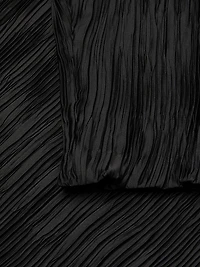 Plissé Three-Quarter Sleeve Dress