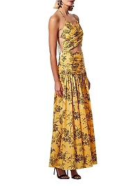 Strappy Ruched Cut-Out Maxi Dress