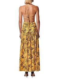 Strappy Ruched Cut-Out Maxi Dress