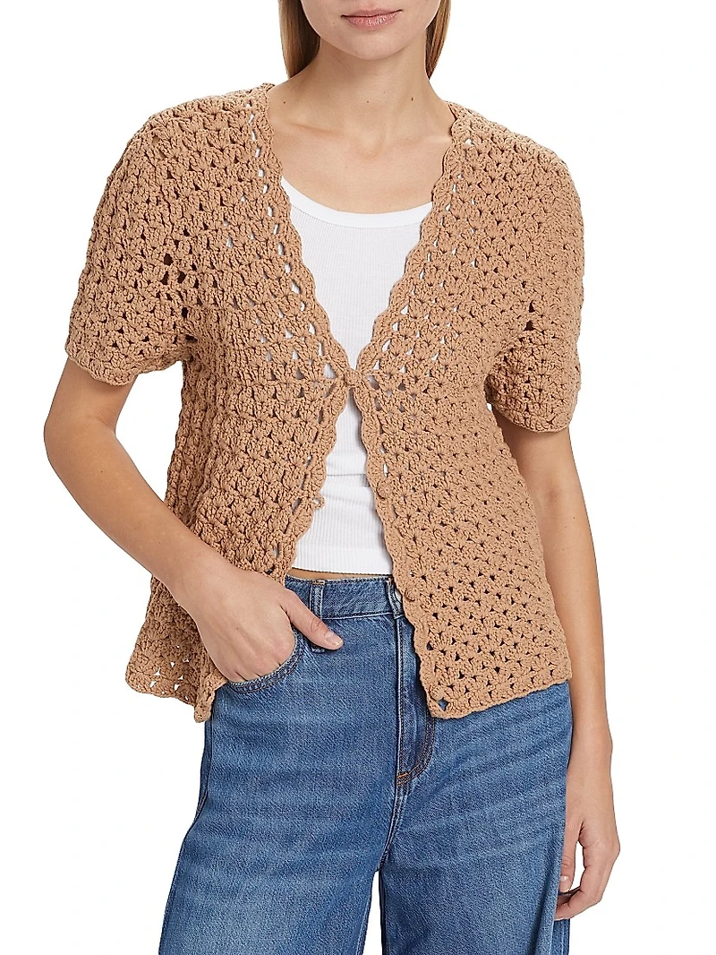 Penny Short-Sleeve Knit Cardigan