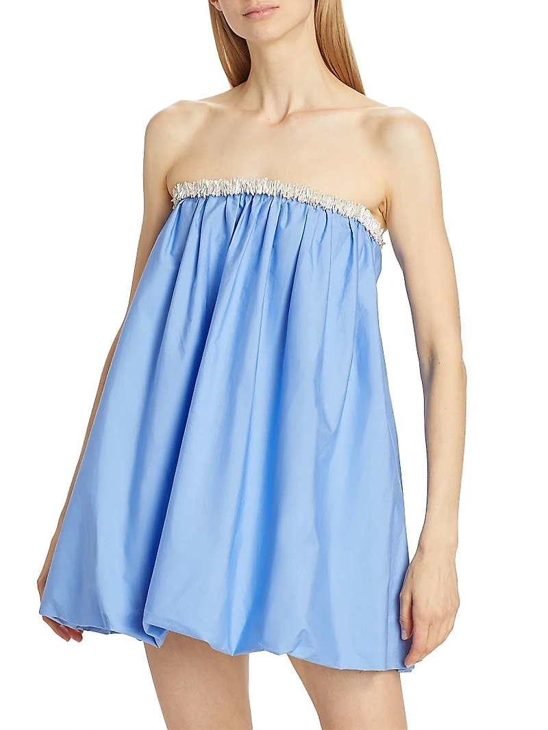 Pearl-Embellished Bubble Minidress