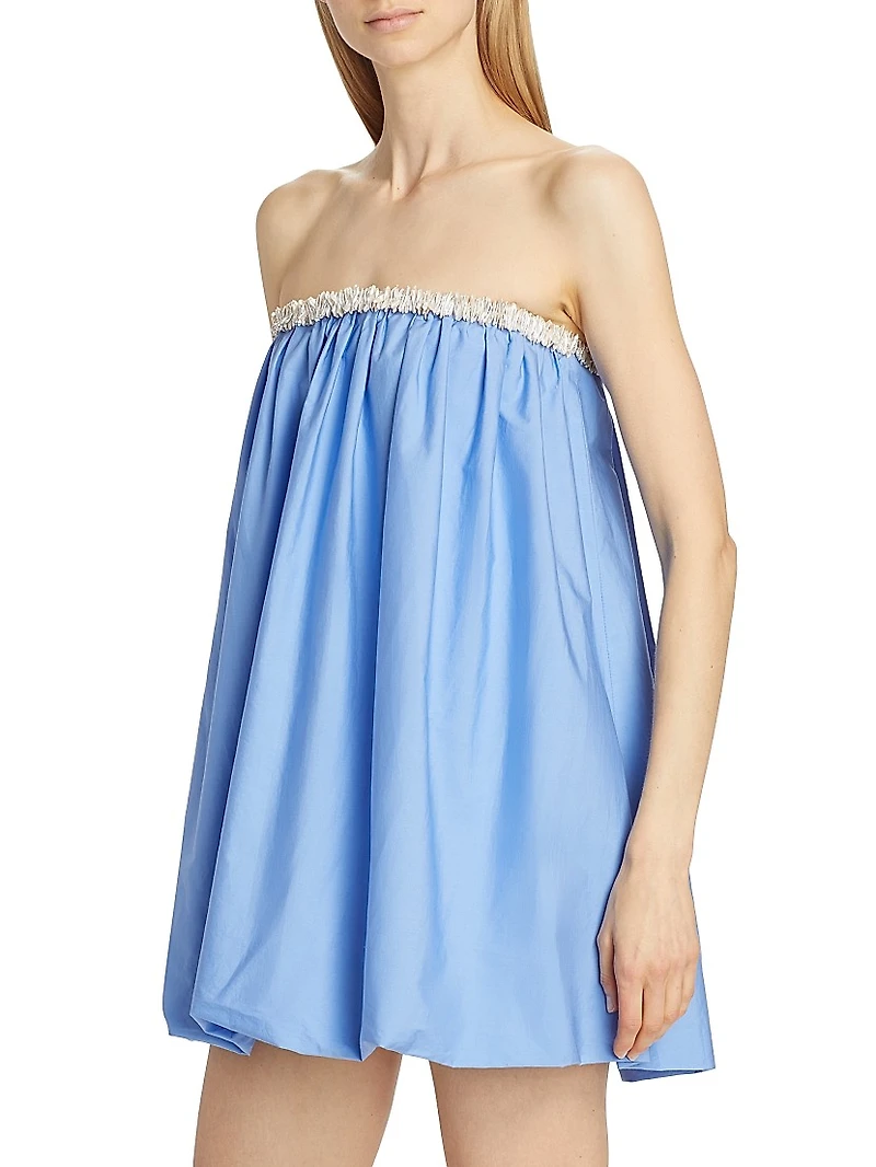 Pearl-Embellished Bubble Minidress