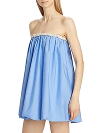 Pearl-Embellished Bubble Minidress