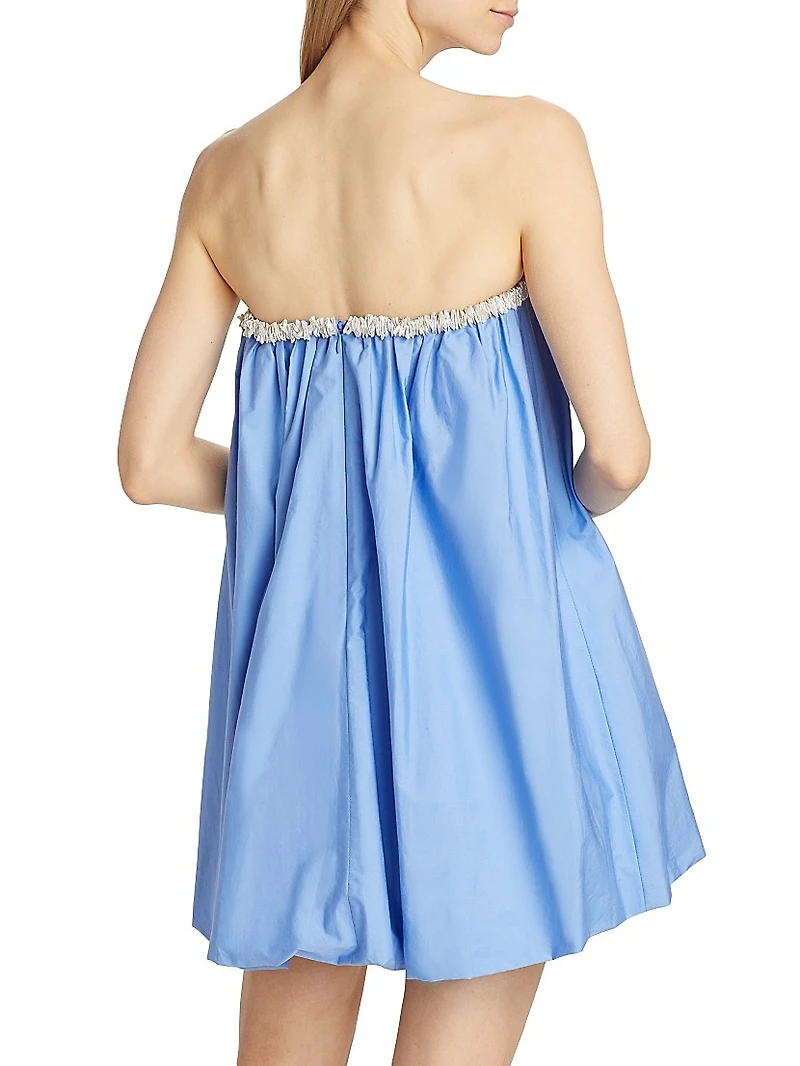 Pearl-Embellished Bubble Minidress