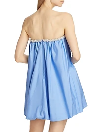 Pearl-Embellished Bubble Minidress