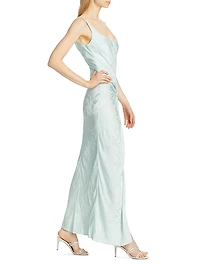 Jacquard Twist Waist Cocktail Dress