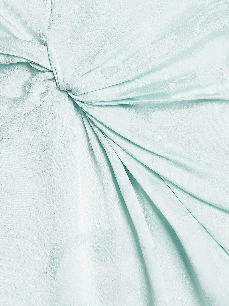 Jacquard Twist Waist Cocktail Dress