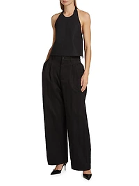 Drill Wide-Leg Chino Pants