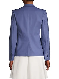 Cotton One-Button Blazer