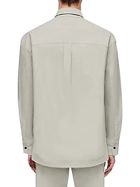 Cotton-Blend Button-Front Shirt