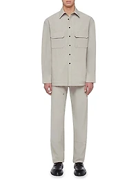 Cotton-Blend Button-Front Shirt