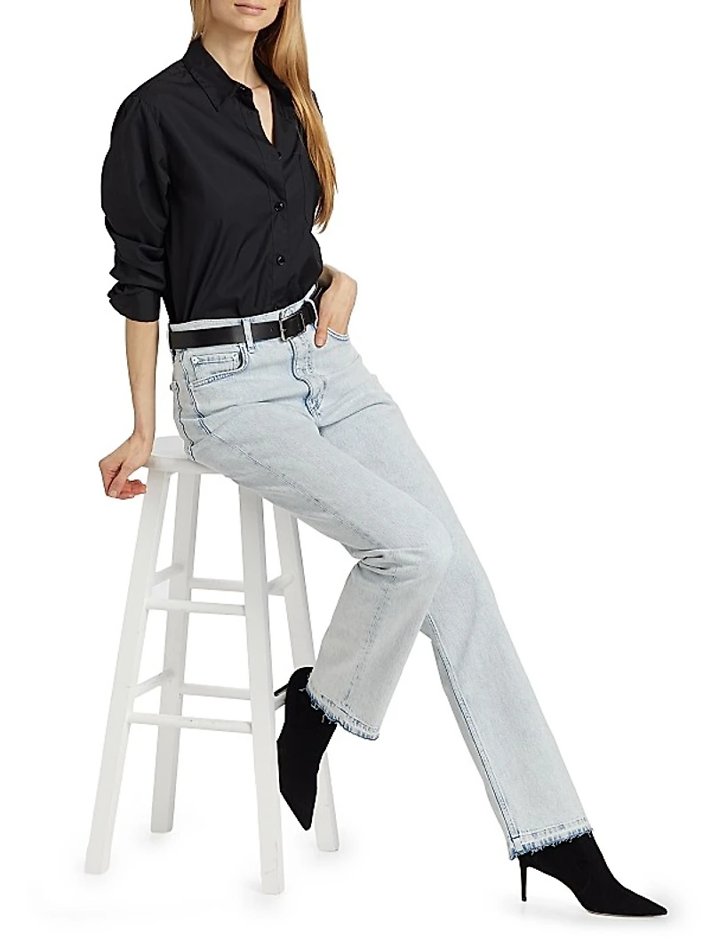 Harlow Mid-Rise Straight-Leg Jeans
