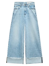 Sofie Crop Wide-Leg Cuff Jeans