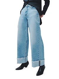 Sofie Crop Wide-Leg Cuff Jeans