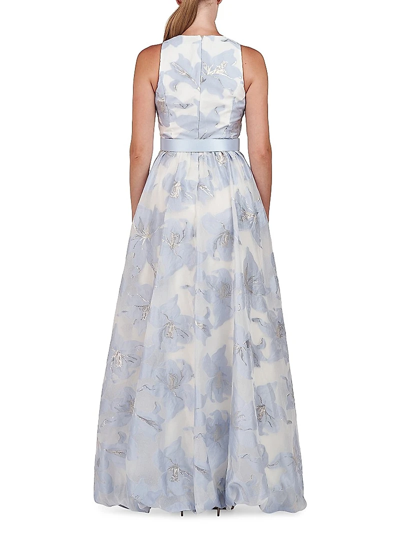 Vivian Floral Organza Jacquard Gown