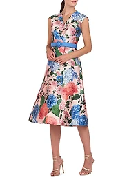 Rosemund Floral Mikado Midi-Dress