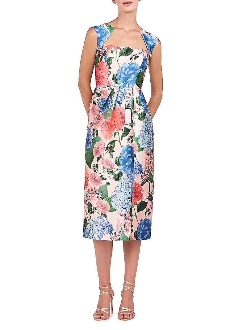 Henrietta Floral Mikado Midi-Dress