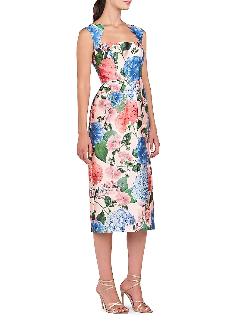 Henrietta Floral Mikado Midi-Dress