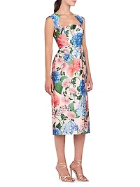 Henrietta Floral Mikado Midi-Dress