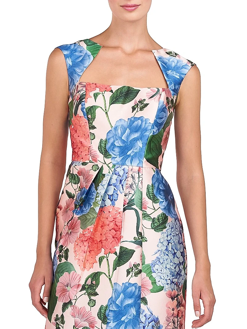 Henrietta Floral Mikado Midi-Dress