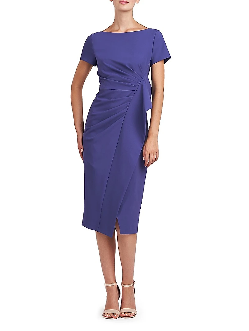Farah Crepe Sheath Midi-Dress